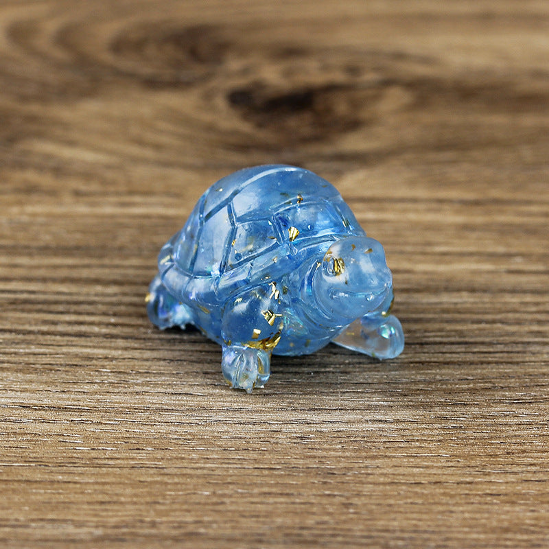 Olivenorma Eternal Journey Gemstone Turtle Gemstone Decoration - Aquamarine - With Card - image 29