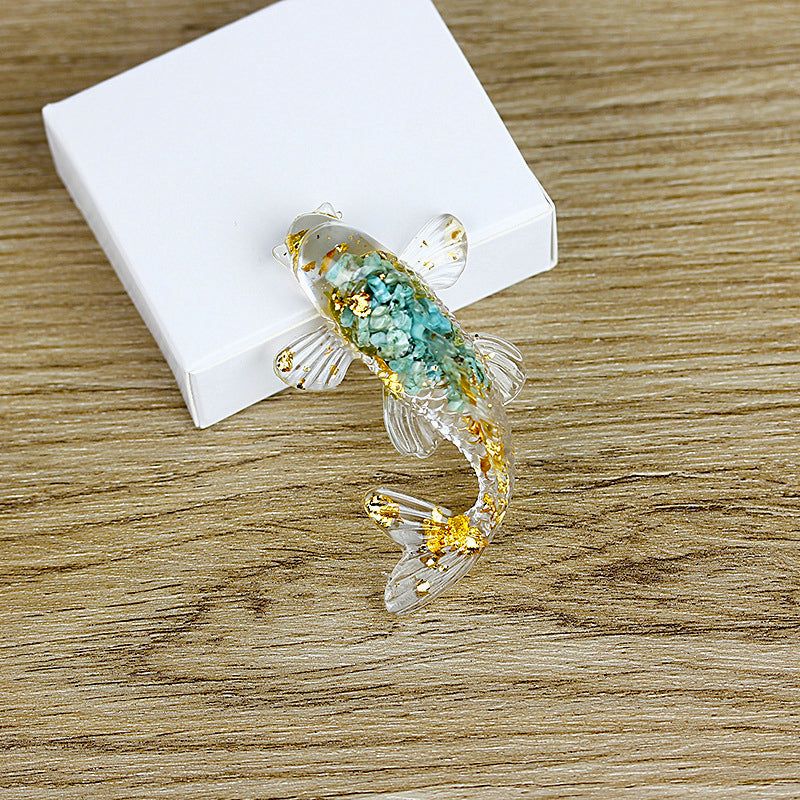 Olivenorma Creative Artificial Fish Ornaments Gemstone Decoration - African Turquoise - image 1