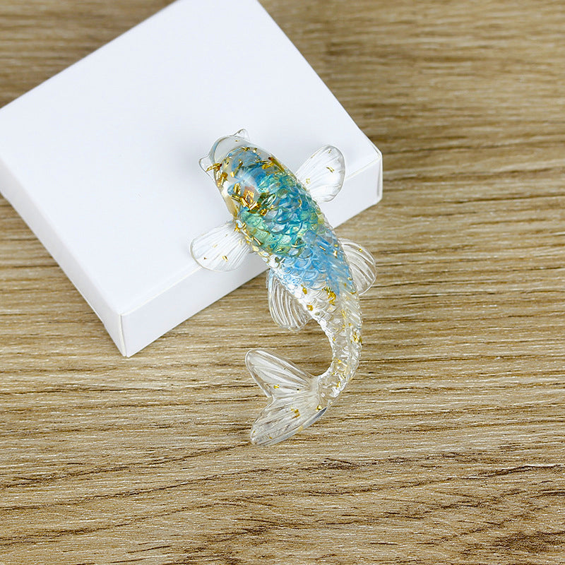 Olivenorma Ocean Harmony Crystal Fish Figurine Gemstone Decoration - Aquamarine - With Card - image 18
