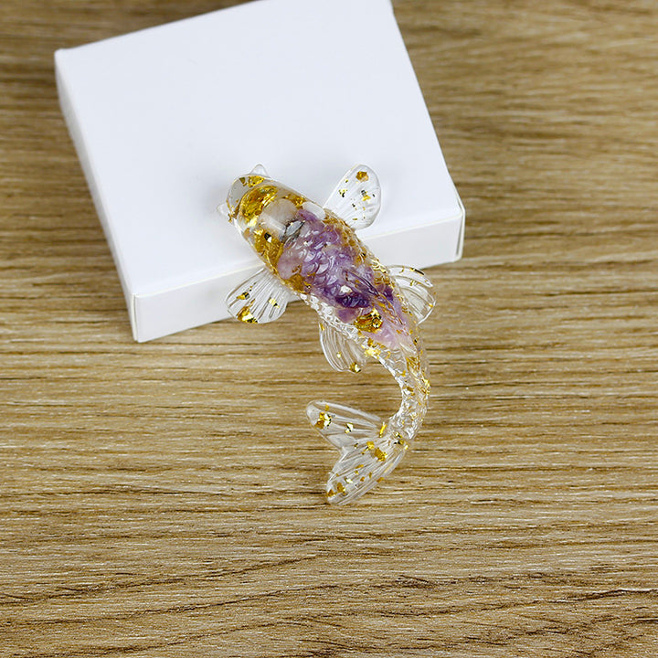 Olivenorma Creative Artificial Fish Ornaments Gemstone Decoration - Lilac - image 33