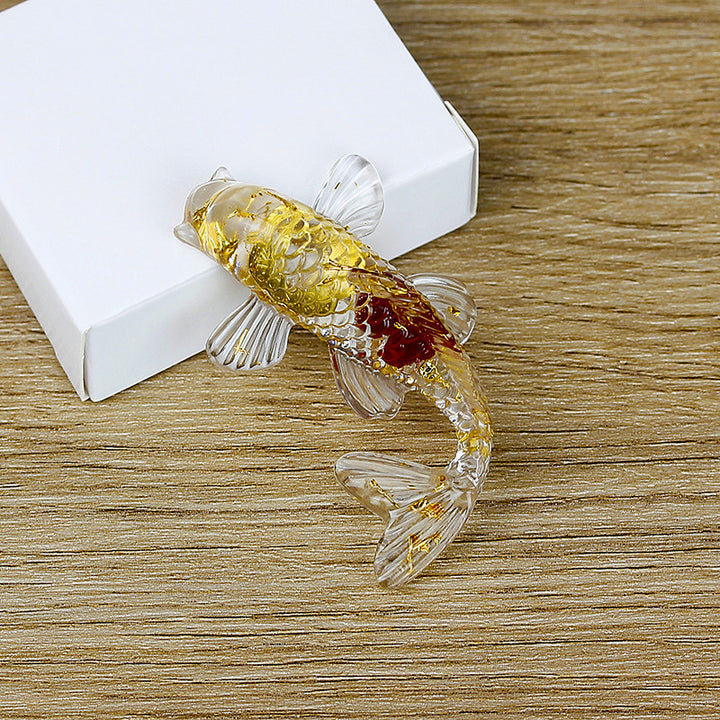 Olivenorma Ocean Harmony Crystal Fish Figurine Gemstone Decoration - Clear Crystal&Red Glaze - With Card - image 37