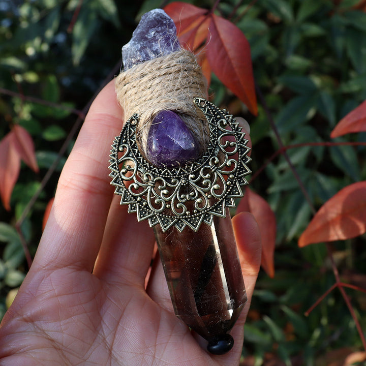 Olivenorma Natural Pointed Crystal Pillars Shaman Moon Crystal Wands