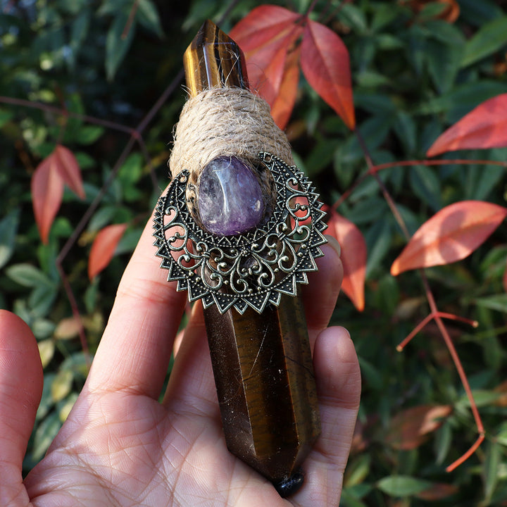 Olivenorma Natural Pointed Crystal Pillars Shaman Moon Crystal Wands