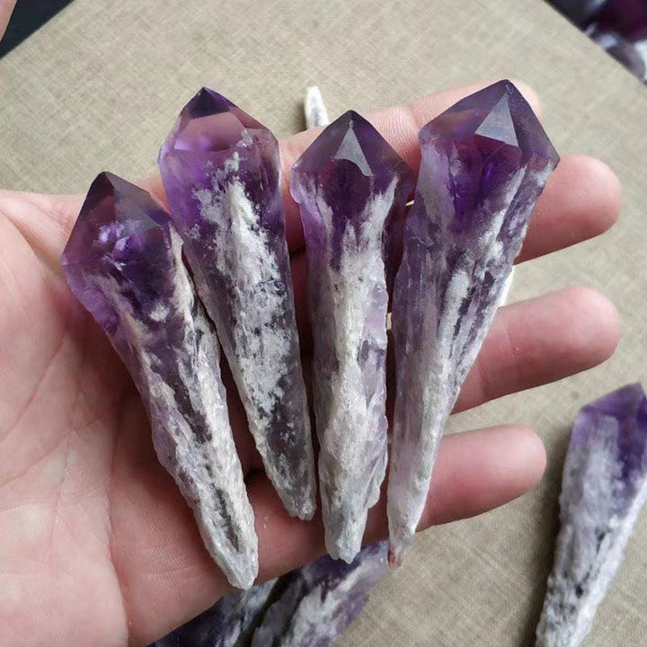 Olivenorma Natural Raw Amethyst Crystal Wands