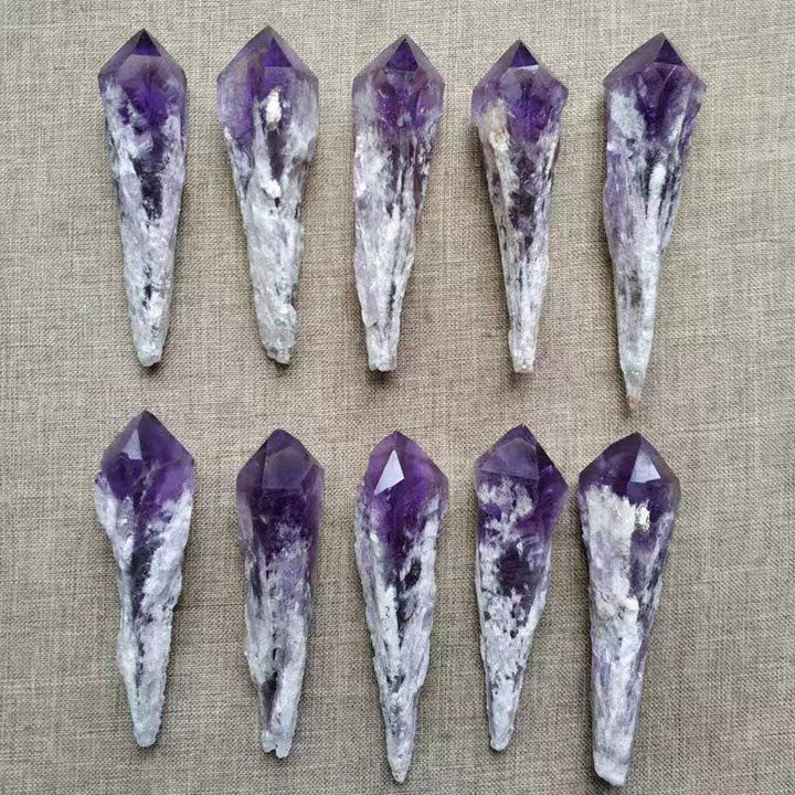 Olivenorma Natural Raw Amethyst Crystal Wands