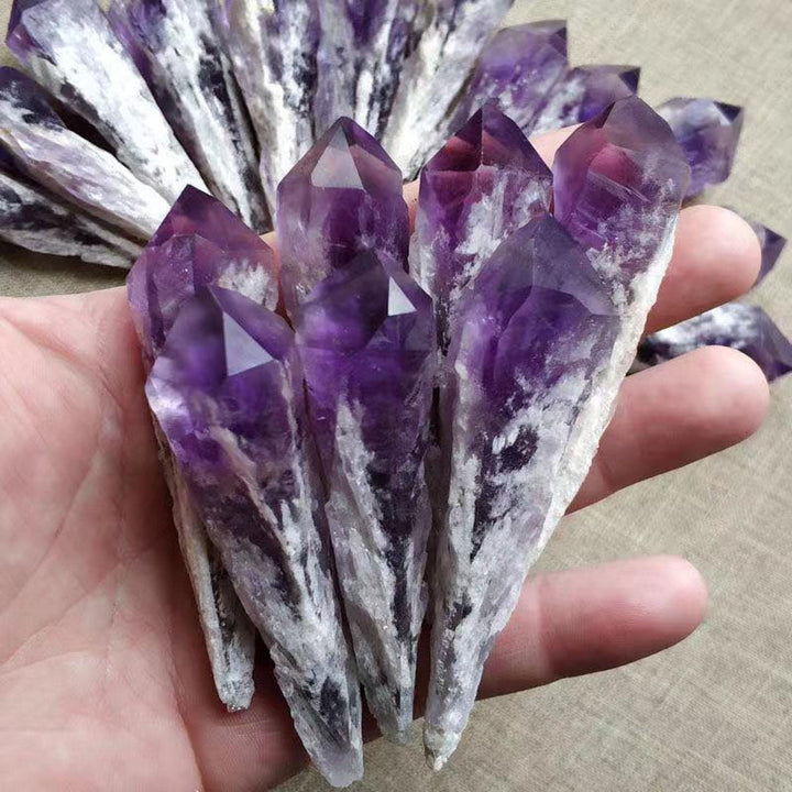 Olivenorma Natural Raw Amethyst Crystal Wands