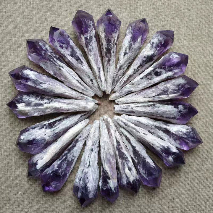 Olivenorma Natural Raw Amethyst Crystal Wands