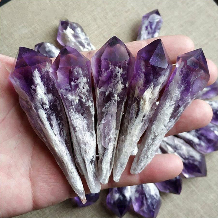 Olivenorma Natural Raw Amethyst Crystal Wands