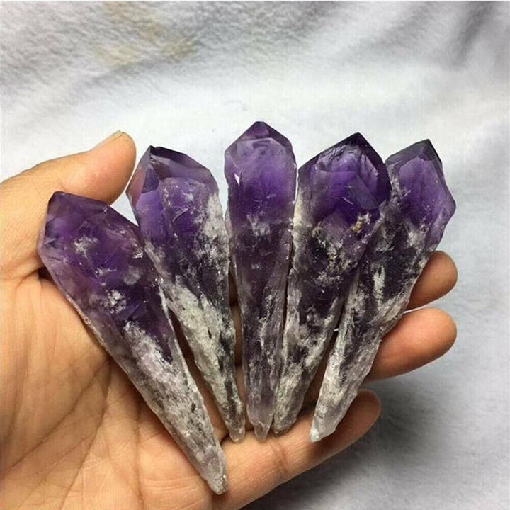 Olivenorma Natural Raw Amethyst Crystal Wands