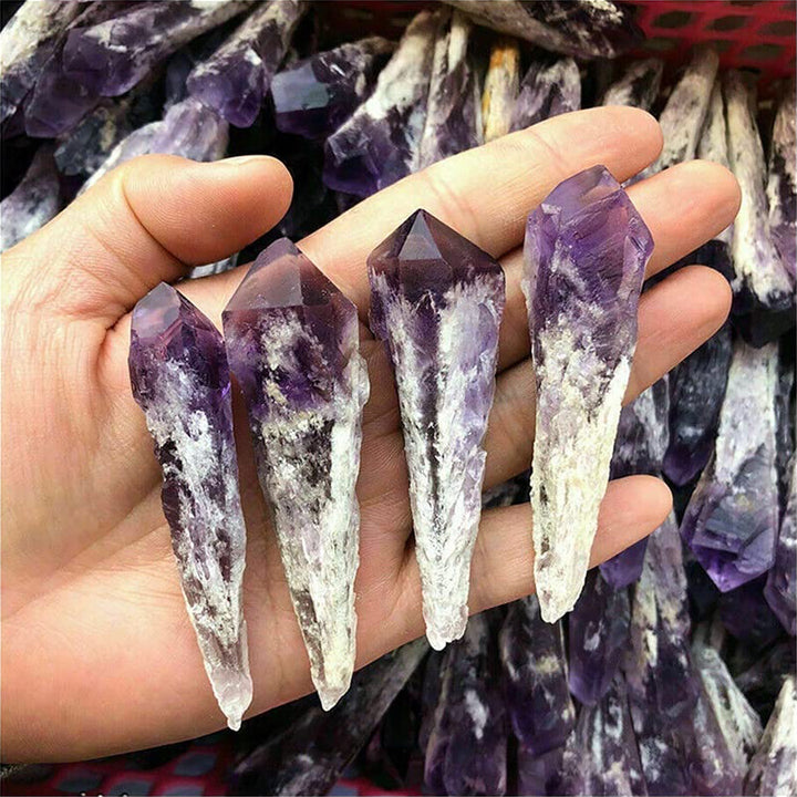 Olivenorma Natural Raw Amethyst Crystal Wands