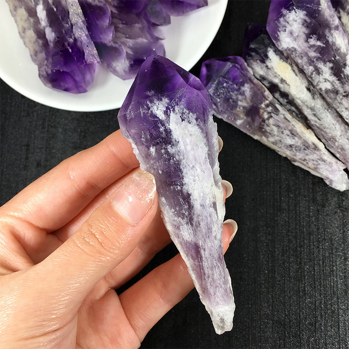 Olivenorma Natural Raw Amethyst Crystal Wands