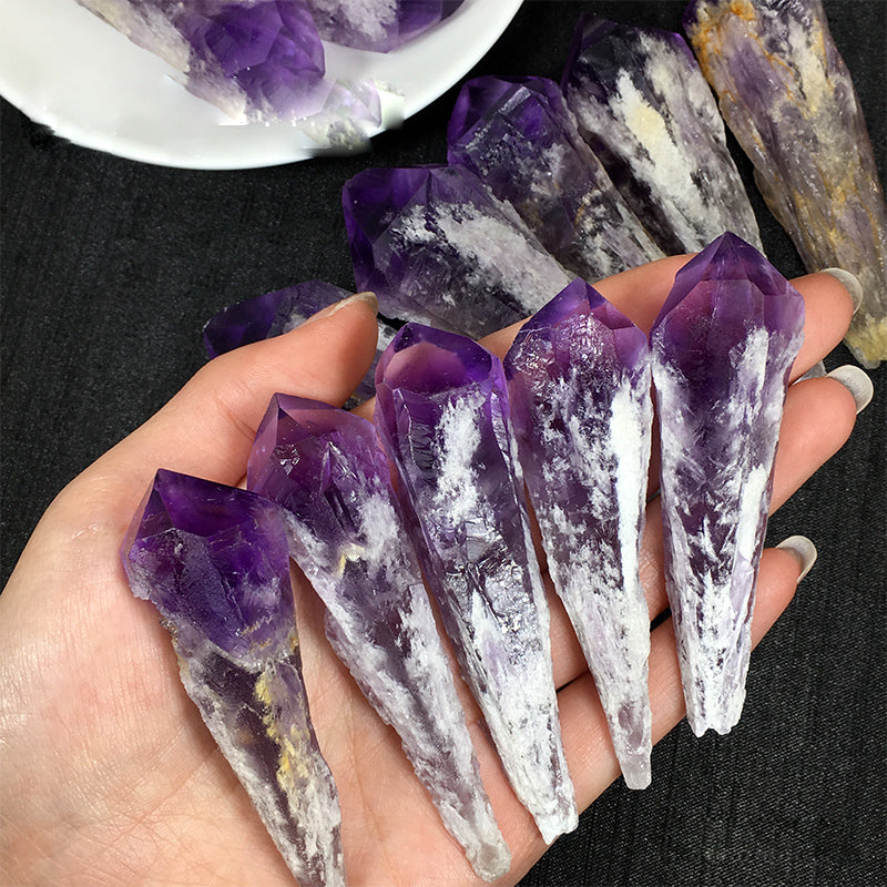 Olivenorma Natural Raw Amethyst Crystal Wands