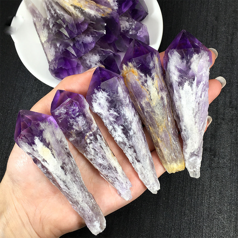 Olivenorma Natural Raw Amethyst Crystal Wands