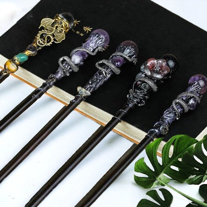 Olivenorma Wooden Wand Magic Ceremony Crystal Ball Wands