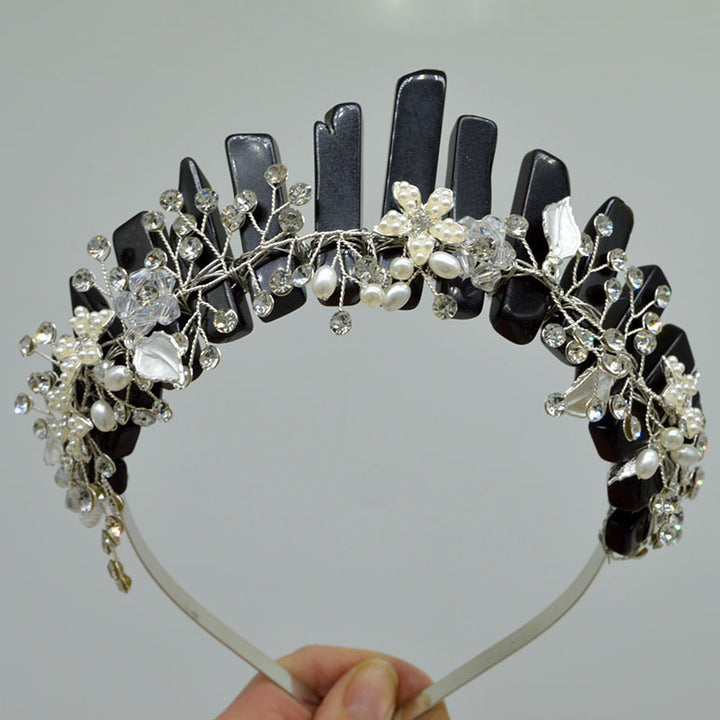 Olivenorma Handmade Flower Headband Natural Crystal Crown