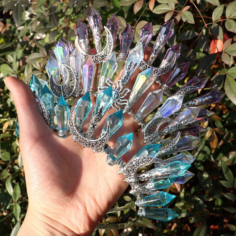 Olivenorma Acrylic Beaded Crystal Handmade Crystal Crown