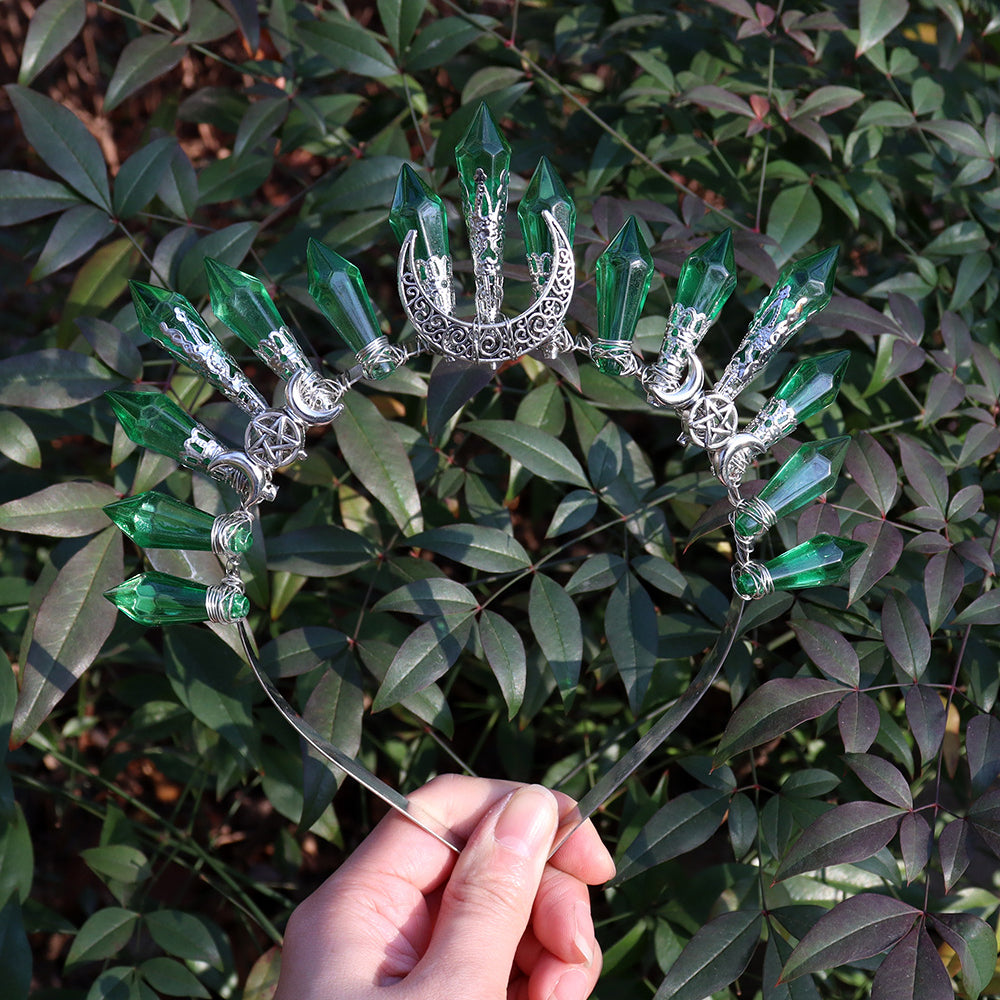 Olivenorma Acrylic Beaded Crystal Handmade Crystal Crown