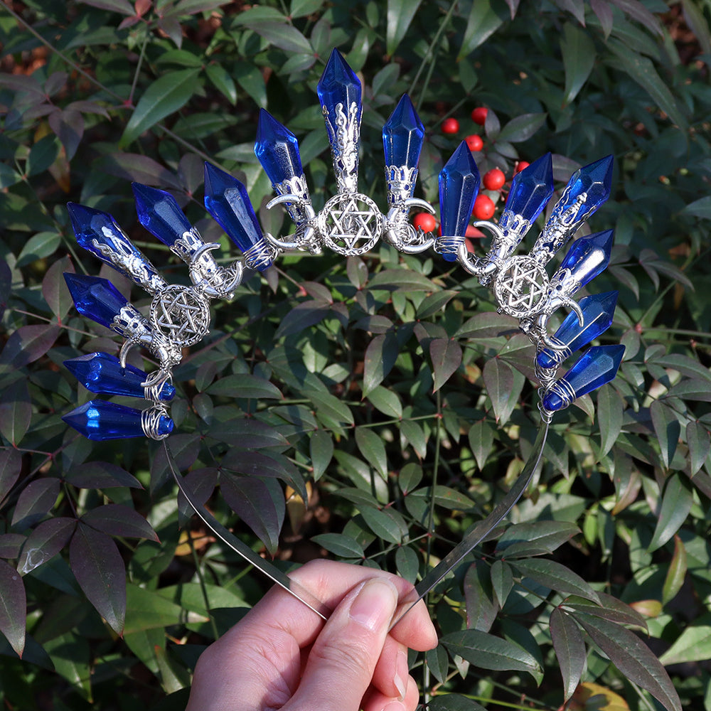 Olivenorma Acrylic Beaded Crystal Handmade Crystal Crown