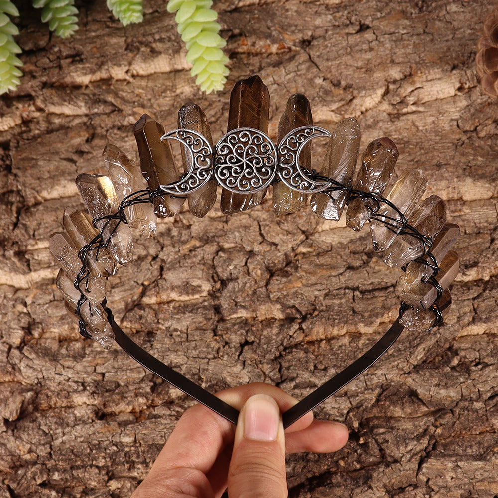 Olivenorma Natural Smoky Quartz Crystal Crown