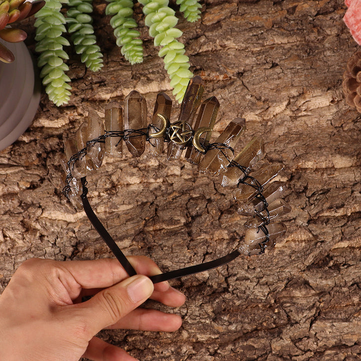 Olivenorma Natural Smoky Quartz Crystal Crown