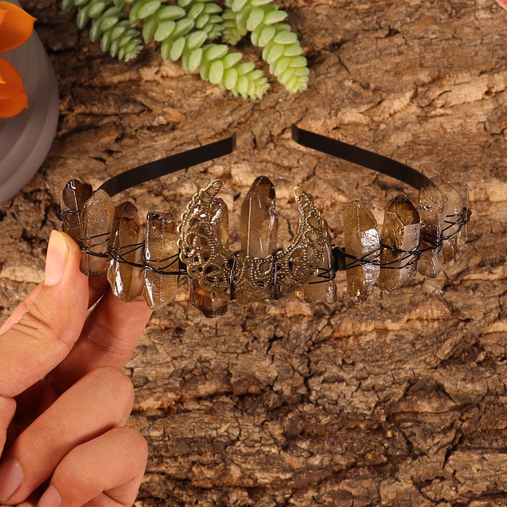 Olivenorma Natural Smoky Quartz Crystal Crown