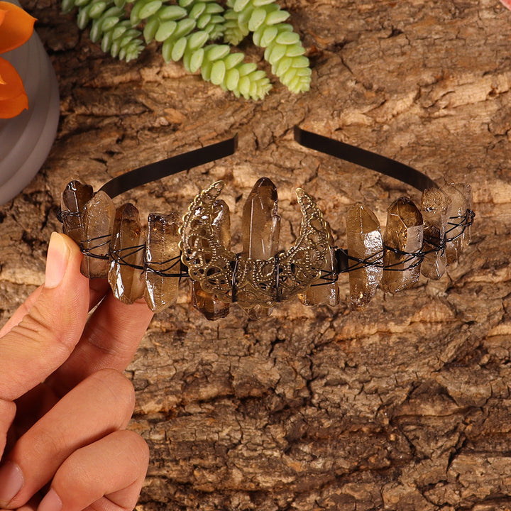 Olivenorma Natural Smoky Quartz Crystal Crown