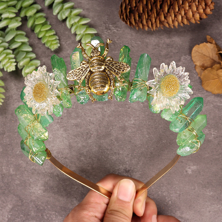 Olivenorma Daisy Bee Decoration Crystal Crown