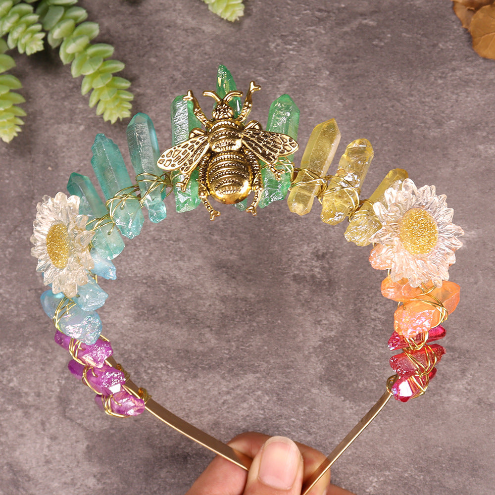 Olivenorma Daisy Bee Decoration Crystal Crown