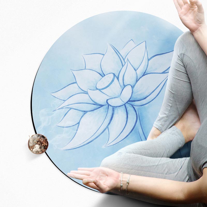 Olivenorma "Om Sea of Flowers" Round 60cm Meditation Yoga Mat