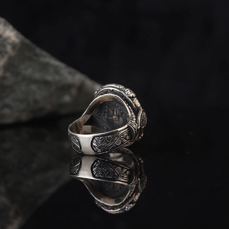 Olivenorma "Guardian Of The Night" - Vintage Obsidian Ring - image 5