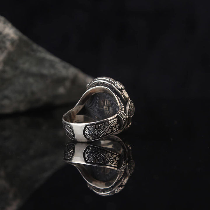 Olivenorma "Guardian Of The Night" - Vintage Obsidian Ring - image 5