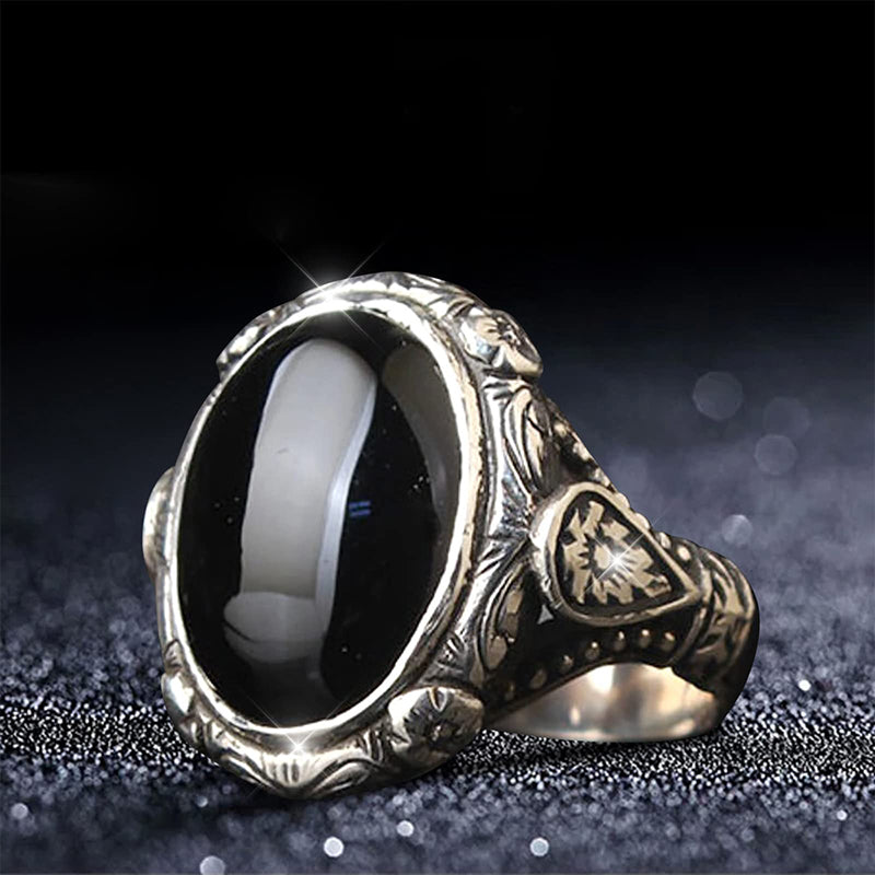 Olivenorma "Guardian Of The Night" - Vintage Obsidian Ring - 13 - image 0