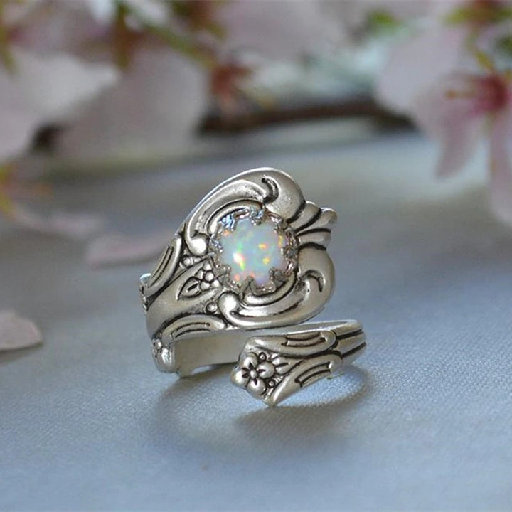 Olivenorma White Opal Adjustable Ring