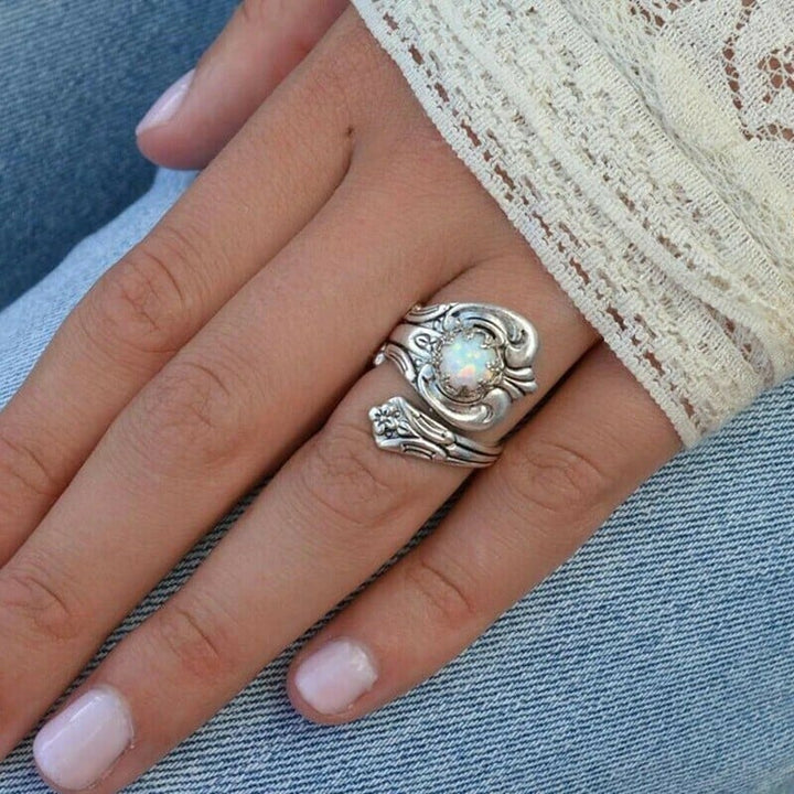 Olivenorma White Opal Adjustable Ring