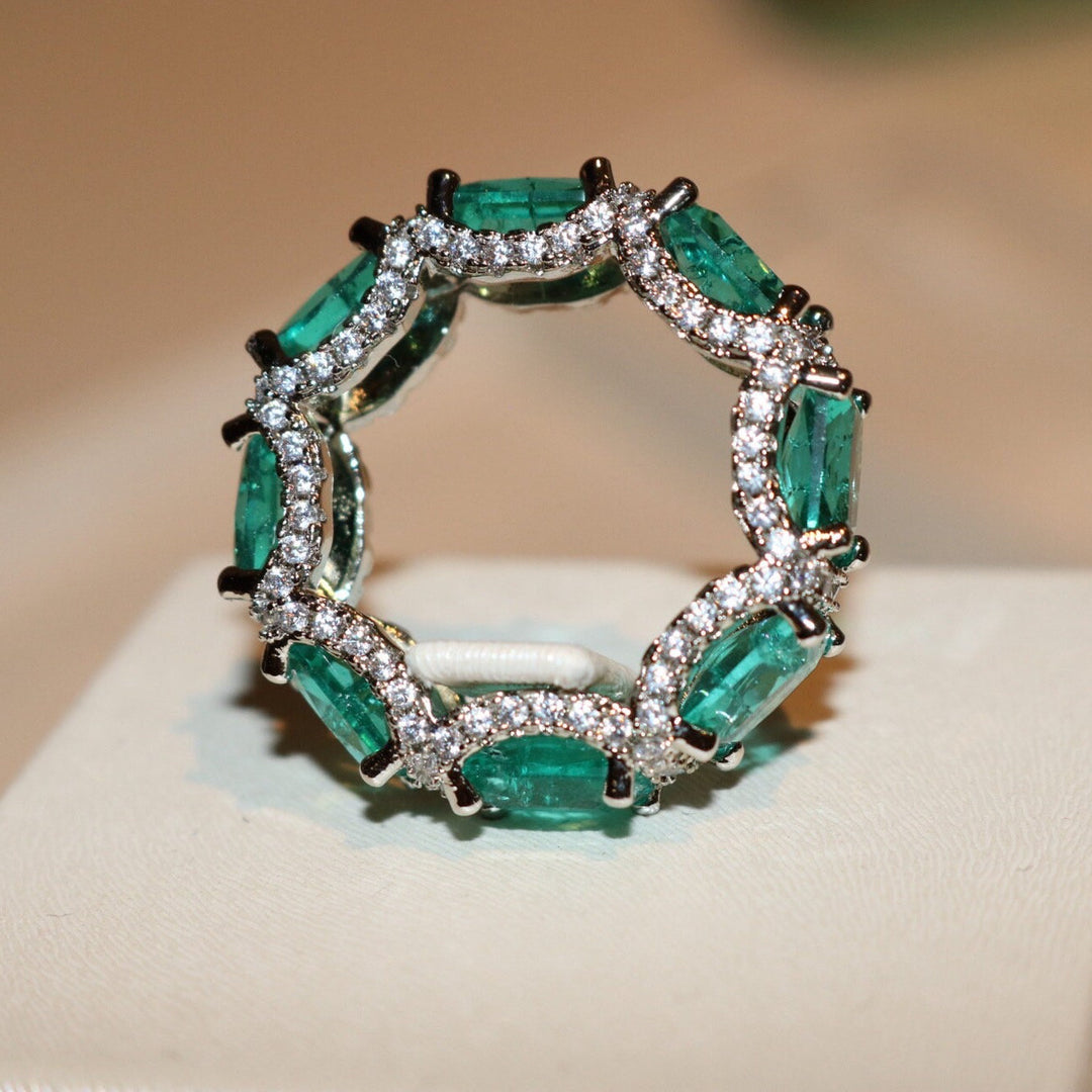 Olivenorma Ocean Blue Paraiba Tourmaline Full Eternity Ring