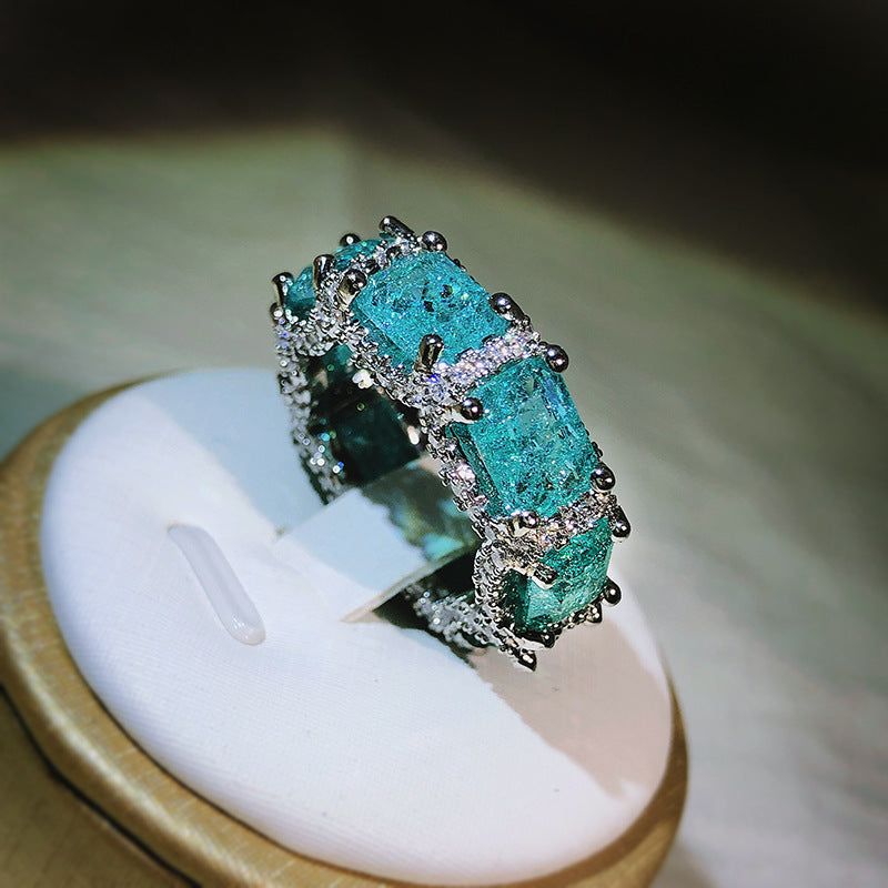 Olivenorma Ocean Blue Paraiba Tourmaline Full Eternity Ring