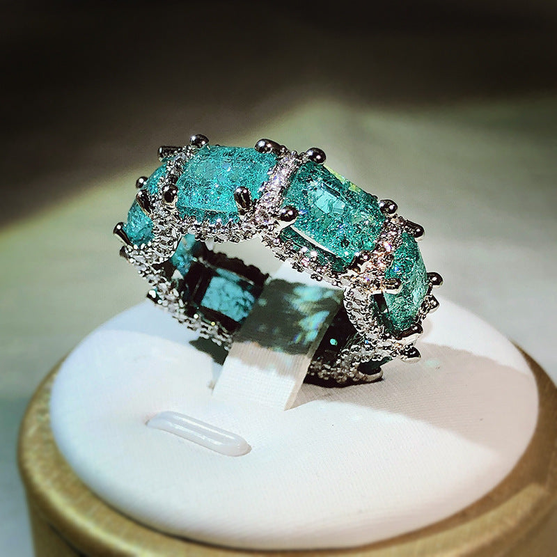 Olivenorma Ocean Blue Paraiba Tourmaline Full Eternity Ring