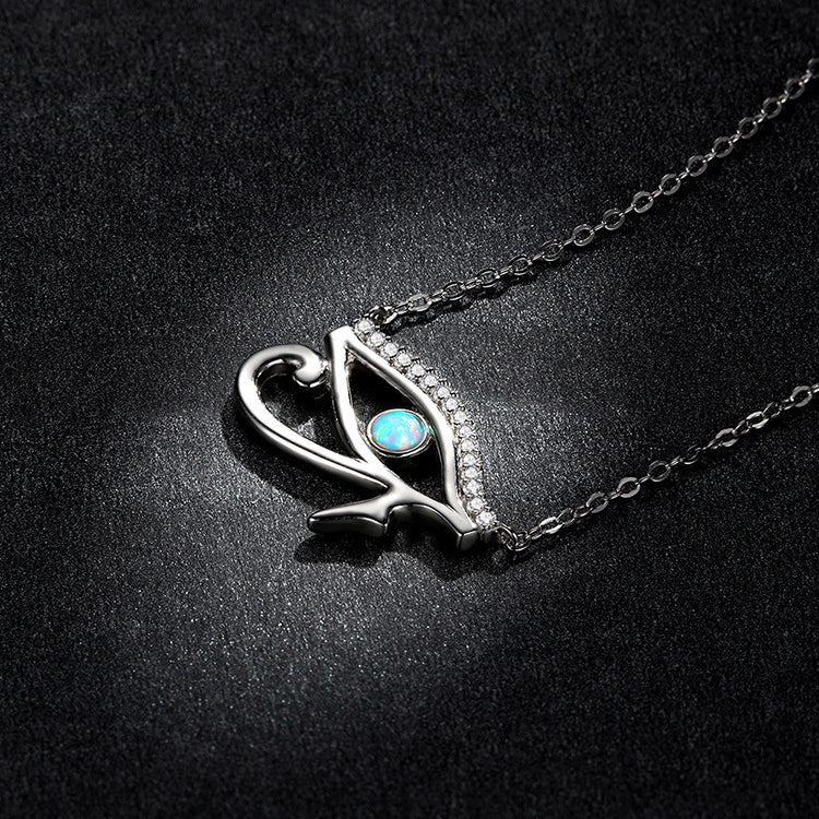 Olivenorma Eye Of Horus Opal Sterling Silver S925 Necklace - image 5