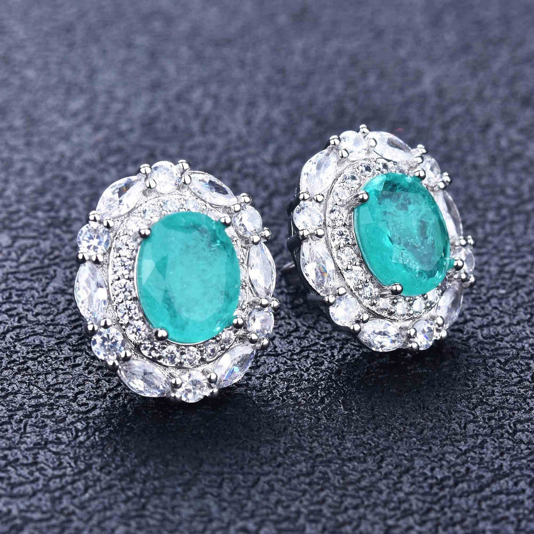 Olivenorma Flowers Paraiba Tourmaline Jewelry Set