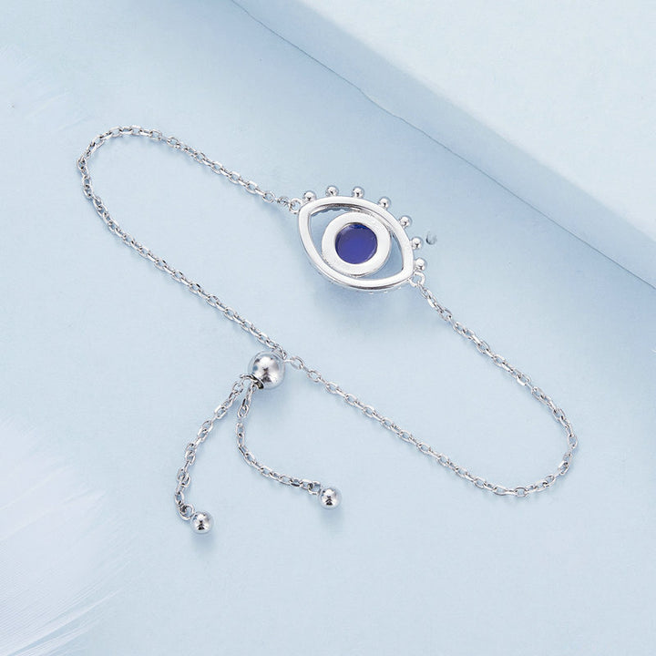 Olivenorma S925 Sterling Silver Evil Eye White Zircon Bracelet