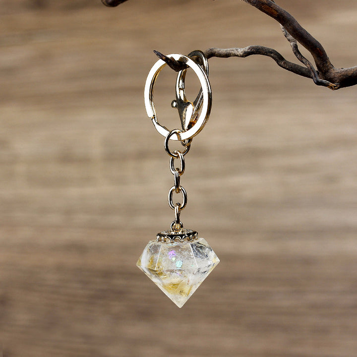 Olivenorma Natural Crystal Gravel Orgone Keychain - Citrine&Clear Crystal - image 12