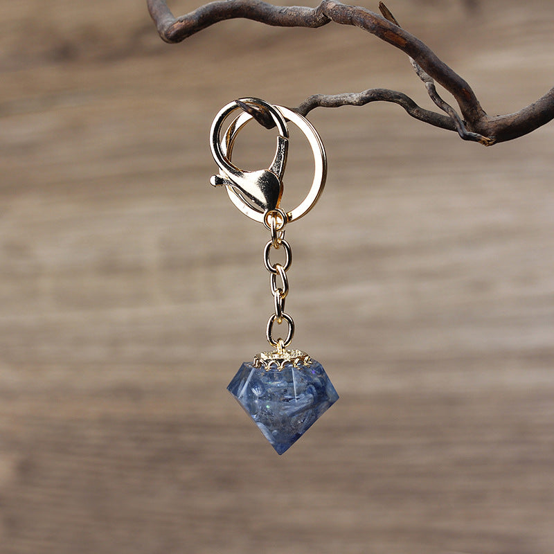 Olivenorma Natural Crystal Gravel Orgone Keychain