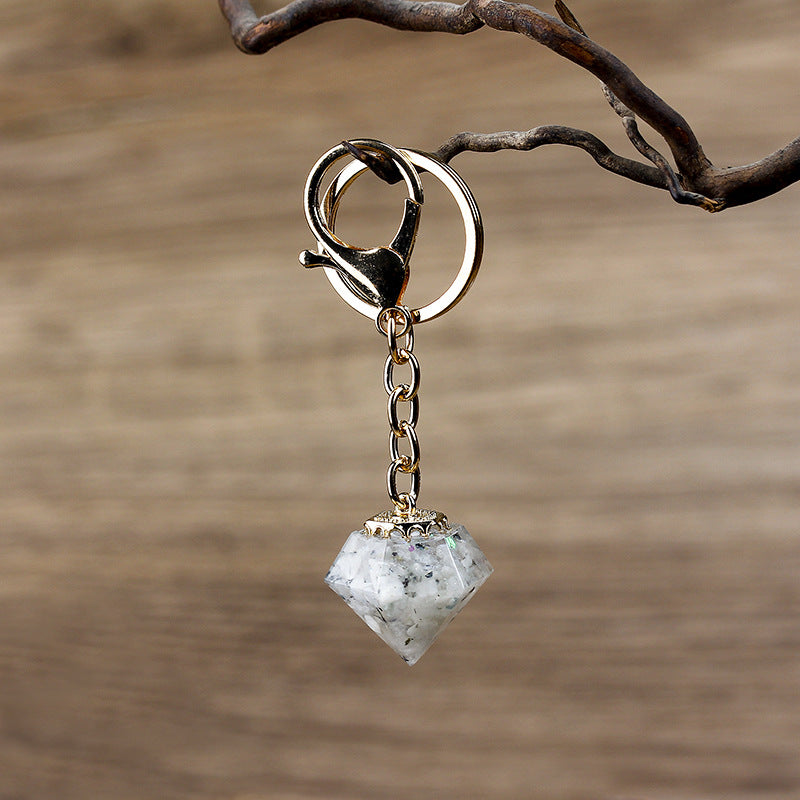 Olivenorma Natural Crystal Gravel Orgone Keychain