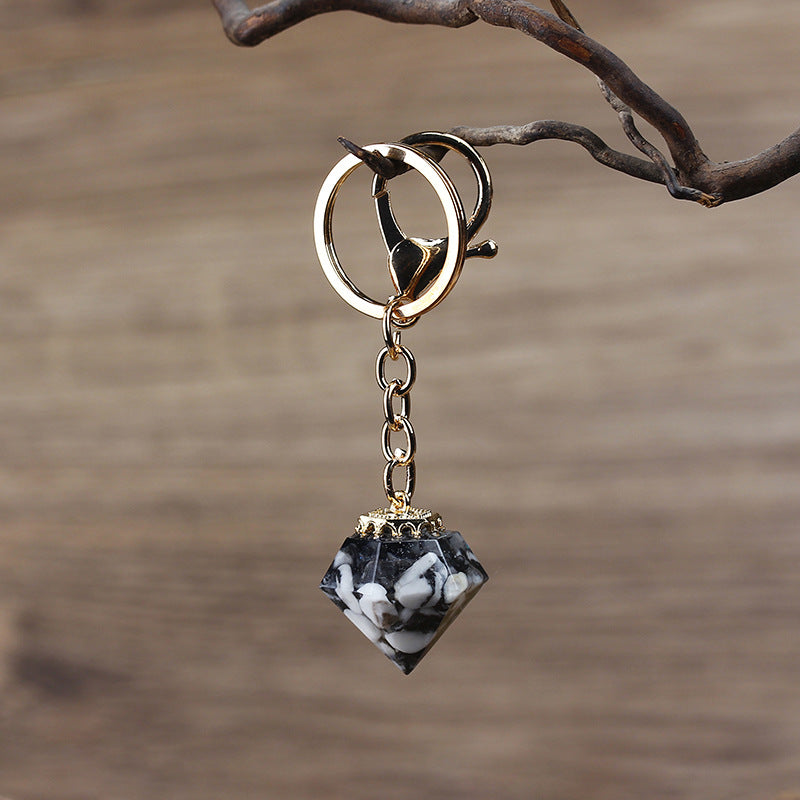 Olivenorma Natural Crystal Gravel Orgone Keychain - Zebra Stone - image 28