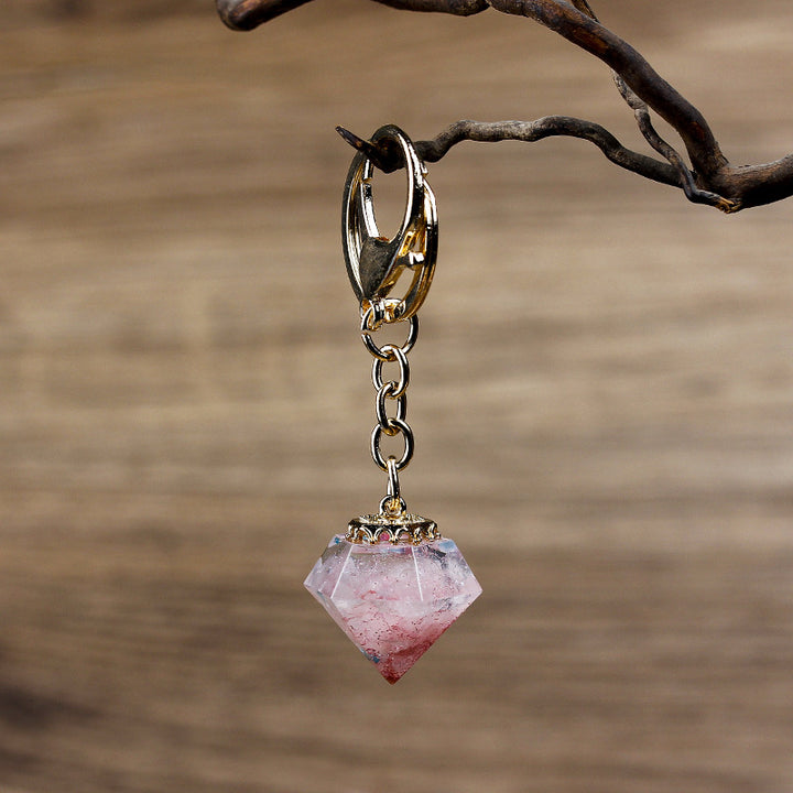 Olivenorma Natural Crystal Gravel Orgone Keychain