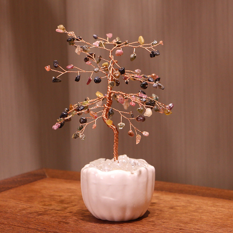 Olivenorma Crystal Gravel Ceramic Pot Base Feng Shui Tree