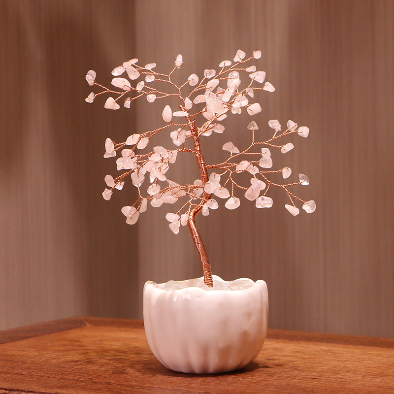 Olivenorma Crystal Gravel Ceramic Pot Base Feng Shui Tree