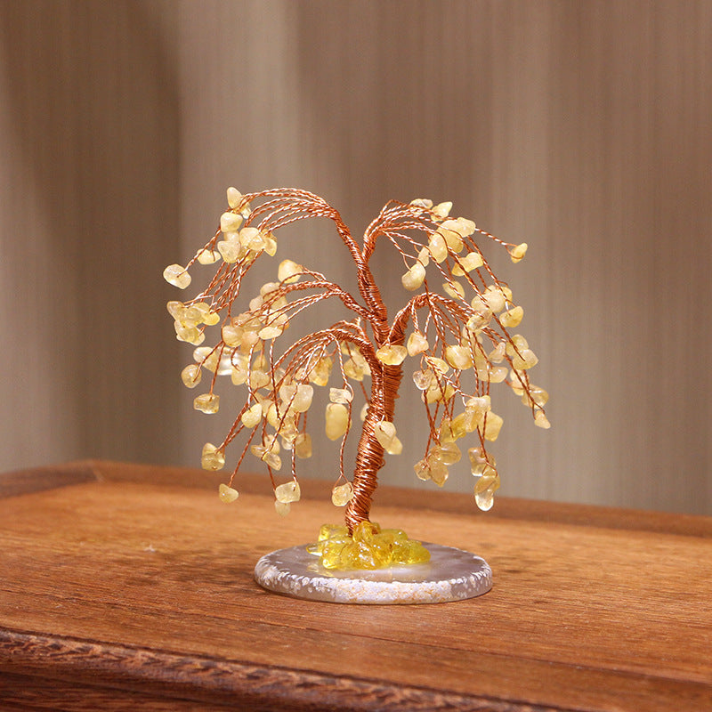 Olivenorma Citrine Gravel Weeping Willow Feng Shui Tree