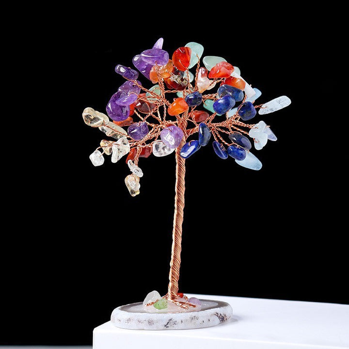 Olivenorma Natural Colorful Crystal Gravel Feng Shui Tree