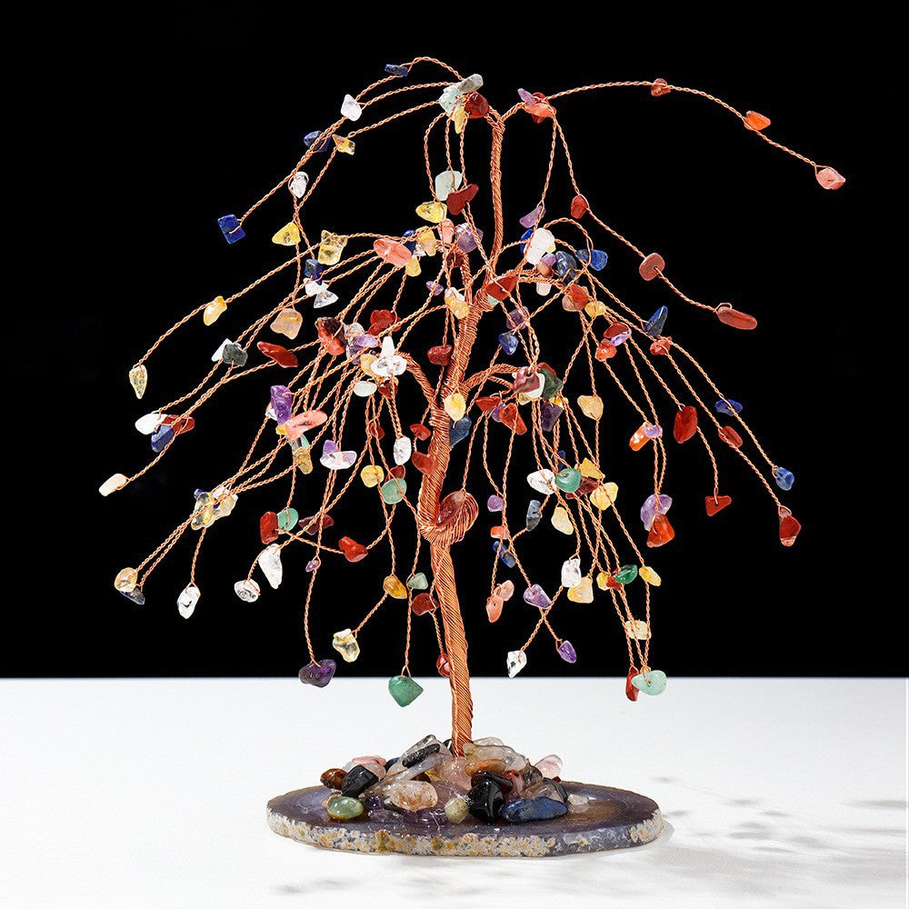 Olivenorma Natural Colorful Crystal Gravel Feng Shui Tree